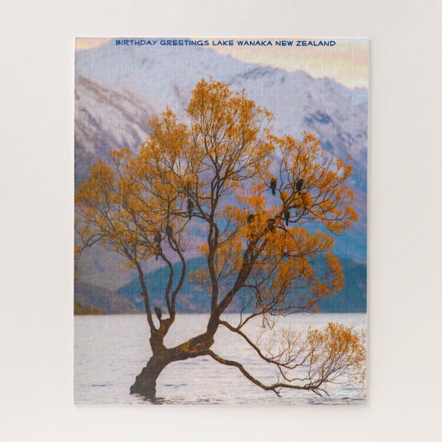 Birthday Greetings Lake Wanaka New Zealand Jigsaw Puzzle (Vertical)