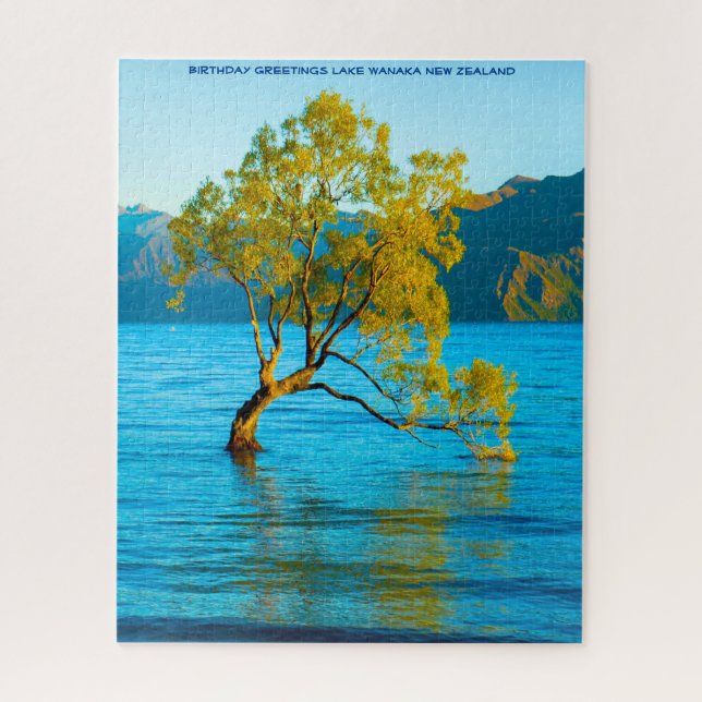 Birthday Greetings Lake Wanaka New Zealand Jigsaw Puzzle (Vertical)