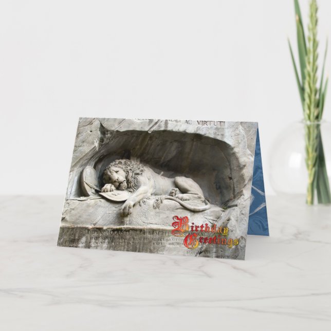 Birthday Greetings - Lion monument, Lucerne Card (Front)