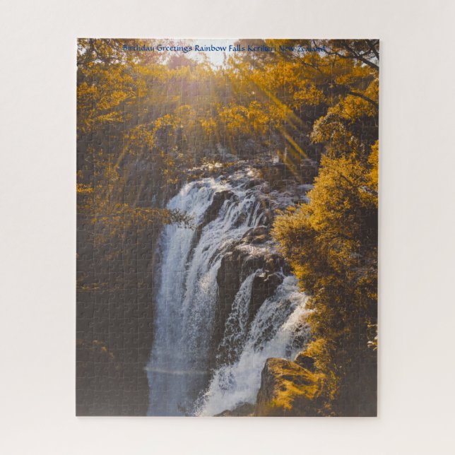 Birthday Greetings Rainbow Falls Kerikeri Jigsaw Puzzle (Vertical)