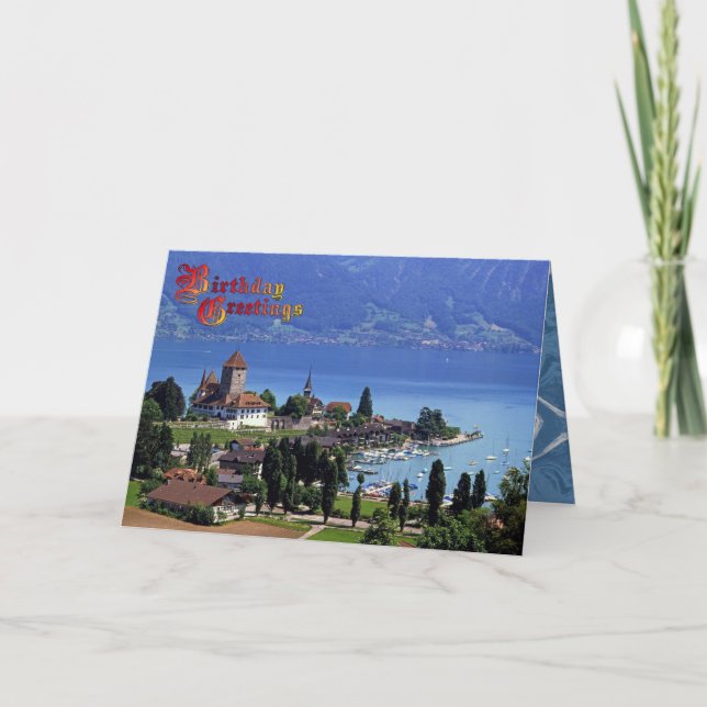 Birthday Greetings - Spiez, Thunnersee Card (Front)