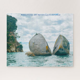 Birthday Greetings Split Apple Rock Kaiteriteri Jigsaw Puzzle