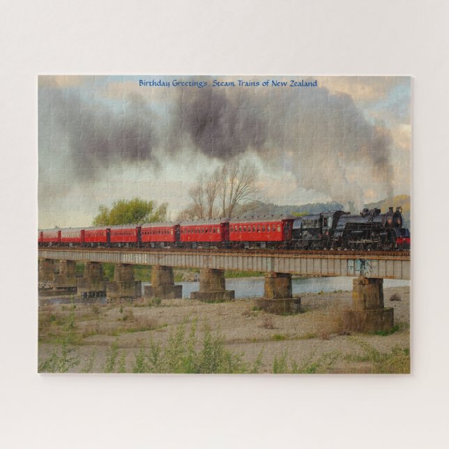 Birthday Greetings  Steam Trains of New Zealand Jigsaw Puzzle (Horizontal)