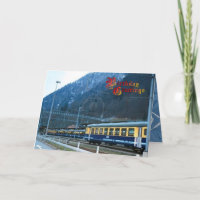 Birthday Greetings - Swiss Railway carriages