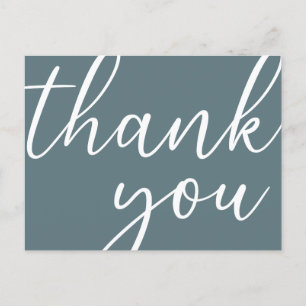 Birthday Grey Modern Script Thank You Postcard