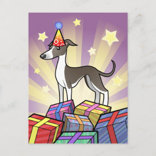 Birthday Greyhound / Whippet / Italian Greyhound Postcard