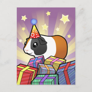 Birthday Guinea Pig (smooth hair) Postcard