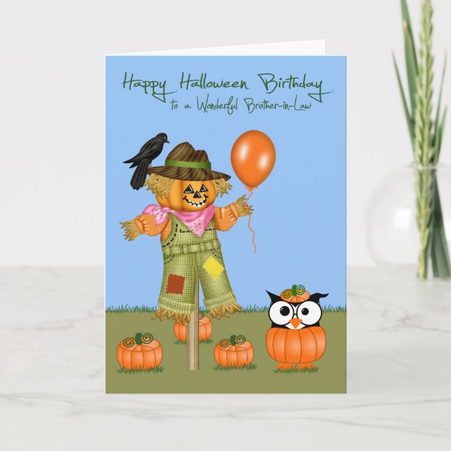 Birthday Halloween Brother-in-Law Greeting Cards (Front)