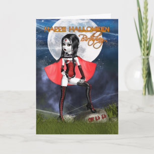 Birthday Halloween Card - Oh La La Gothic Vampire