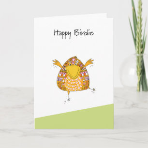 Birthday Happy Birdie Holiday Card