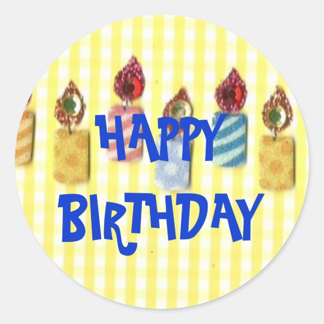 BIRTHDAY: Happy Birthday, Birthday Candle Sticker (Front)