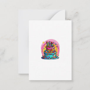 Birthday, happy birthday cake, colourful card