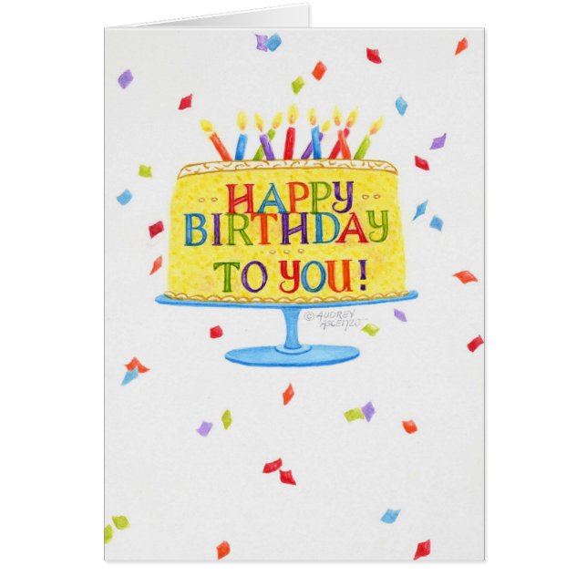 Birthday Happy Birthday To You Cake Card (Front)