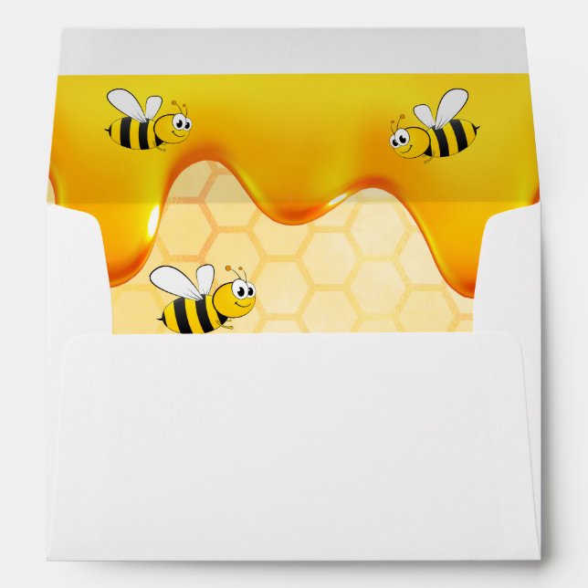 Birthday happy bumble bees honeycomb dripping envelope (Back (Bottom))