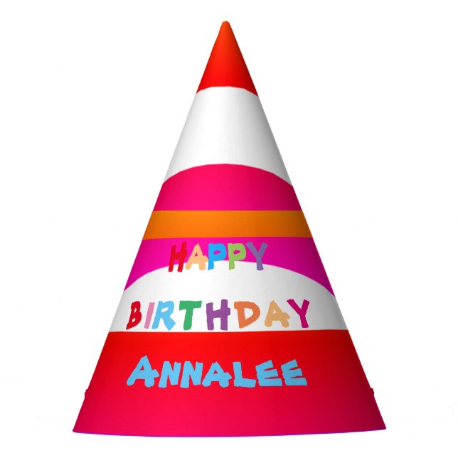 Birthday Hat Modern Cute Fun With Custom Name (Front)