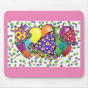 BIRTHDAY HATS DESIGN MOUSE PAD