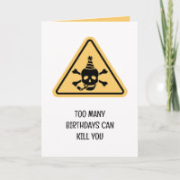 Birthday hazard caution sign punny birthday card