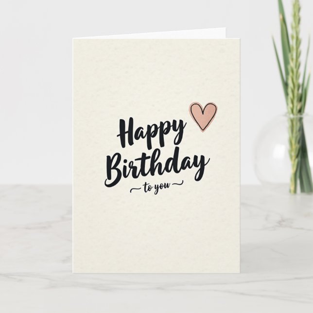 Birthday Heart Accent Card (Front)