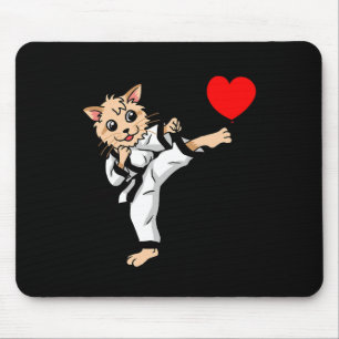 Birthday Heart Birthday Greetings Cat Karate Judo  Mouse Pad