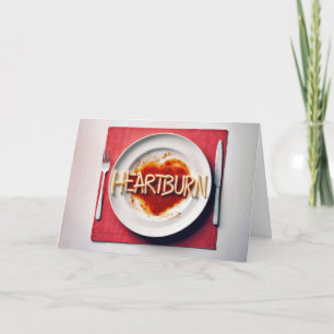 Birthday Heartburn Spaghetti Dinner Card