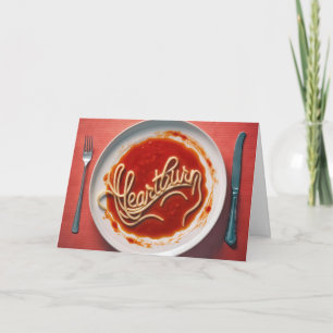 Birthday Heartburn Spaghetti Dinner Card