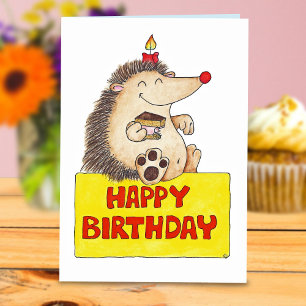 BIRTHDAY HEDGEHOG greeting card by Nicole Janes