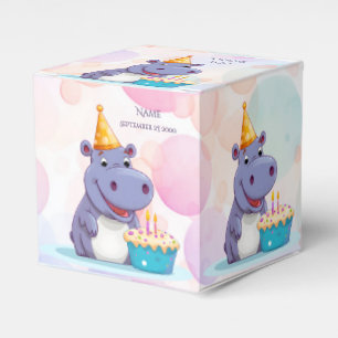 Birthday Hippo Favor Box