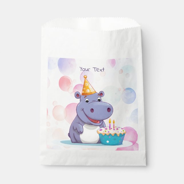 Birthday Hippo Favour Bags (Front)