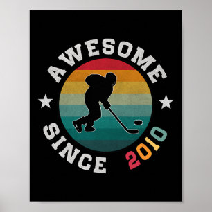 Birthday Hockey Lover Gift 15 Years Old Awesome Si Poster