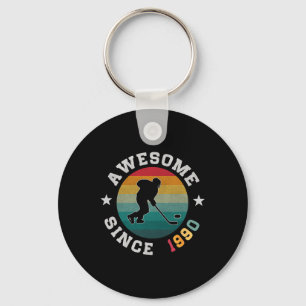 Birthday Hockey Lover Gift 35 Years Old Awesome Si Key Ring