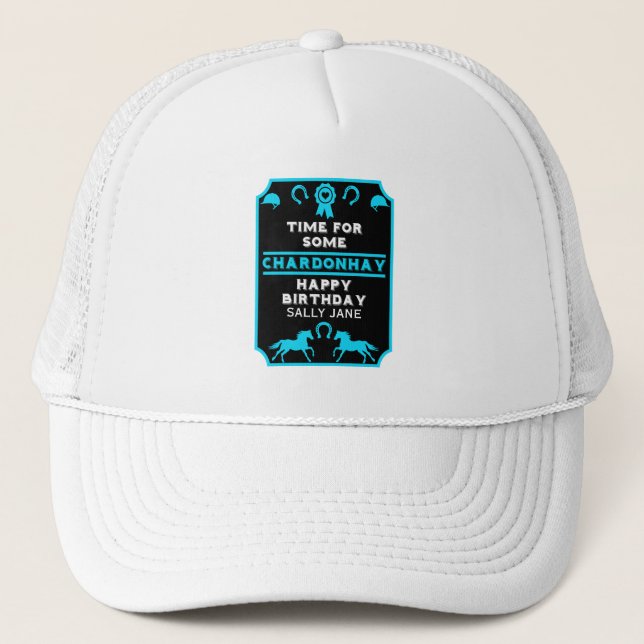 Birthday Horseback Riding  Trucker Hat (Front)