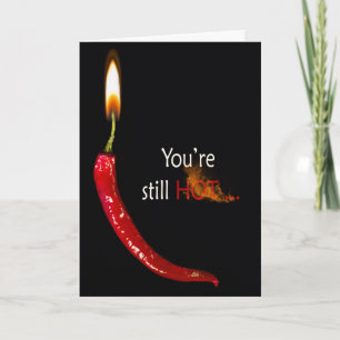 birthday hot red pepper candle card