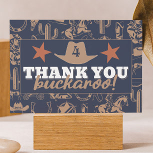 "Birthday Hullabaloo" Western Cowboy Birthday Thank You Card