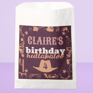 "Birthday Hullabaloo" Western Cowgirl Party Favour Bag