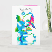 Birthday, Hummingbird & Flowers Kaleidoscope