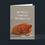 Birthday Humor 70th Over the Hill Disgusted Cat Card<br><div class="desc">Birthday Humor Over the Hill Disgusted Cat Hiding from the birthday for your 70th Seventy</div>
