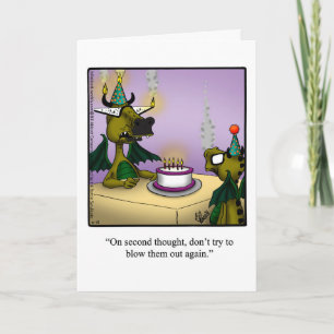 Birthday Humour Dragons Greeting Card