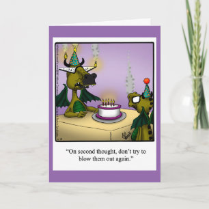 Birthday Humour Dragons Greeting Card For Kids
