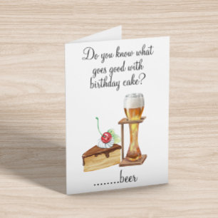 Birthday Humour Drinking Beer Lover Cake Card