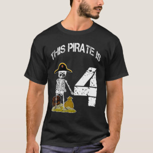 Birthday idea for boys skeleton pirate 2 T-Shirt