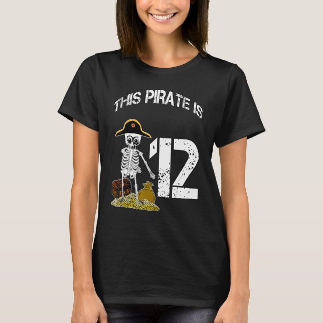 Birthday  idea for boys  skeleton pirate 3 T-Shirt (Front)