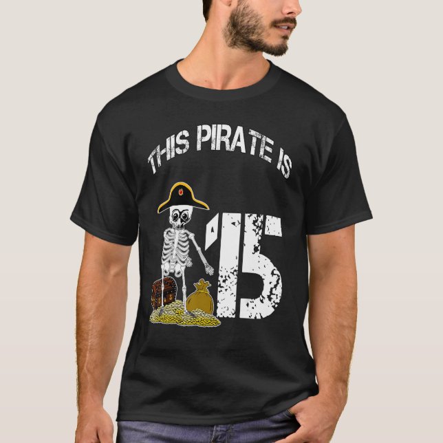 Birthday idea for boys skeleton pirate T-Shirt (Front)