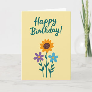 Birthday Illustration Blooms Card