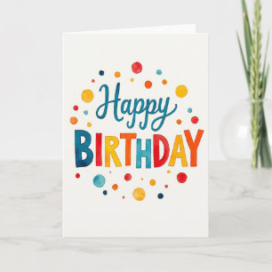 Birthday Illustration Dots Card