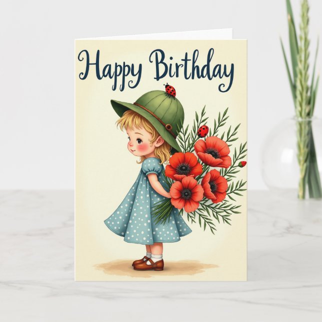 Birthday Illustration Joy Card (Front)