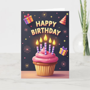 Birthday Illustration Lights Card