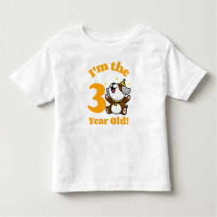 Birthday I'm The 3 Year Old - Cute Happy Dog Boys Toddler T-Shirt