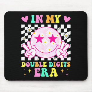 Birthday in double digits era happy face for women mouse pad