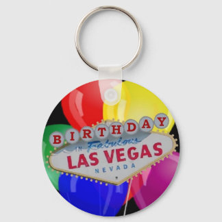 Birthday IN Fabulous Las Vegas Keychain - Balloons