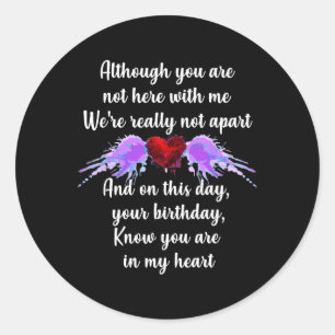 Birthday In Heaven Overdose Awareness Angelversary Classic Round Sticker